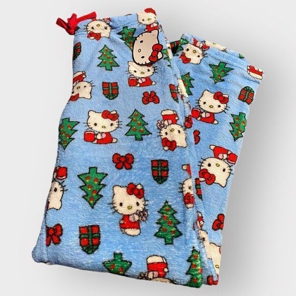 Hello Kitty “Christmas Time” Fuzzy Soft Touch Pajama Pants Womens size M New - Picture 7 of 11